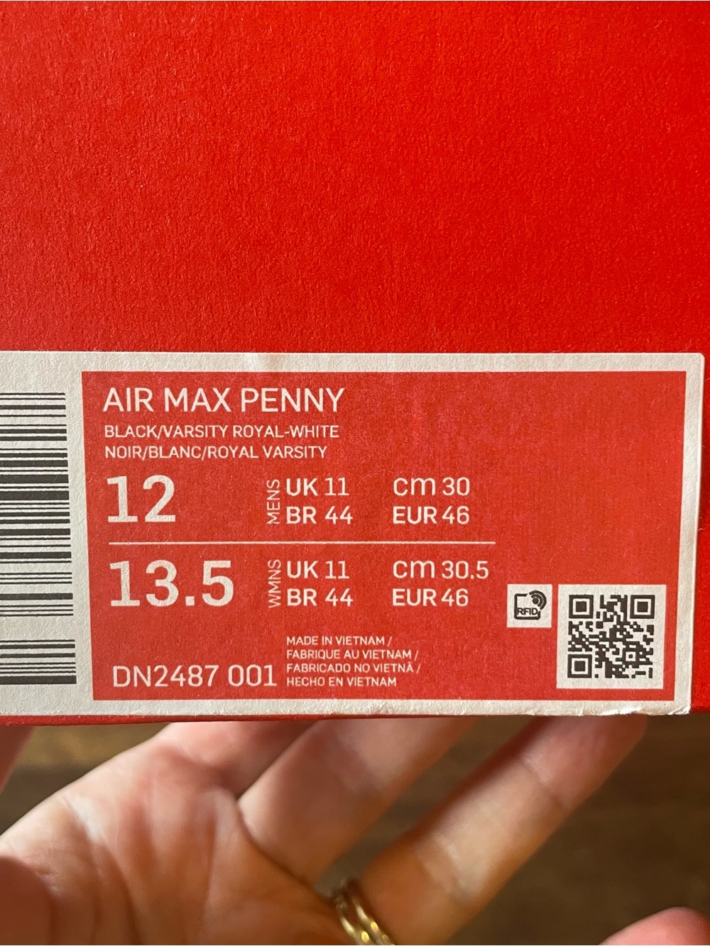 Nike Air Max Penny 1 Orlando Mid Top (2022) Black Varsity Royal 12 - Picture 8 of 9